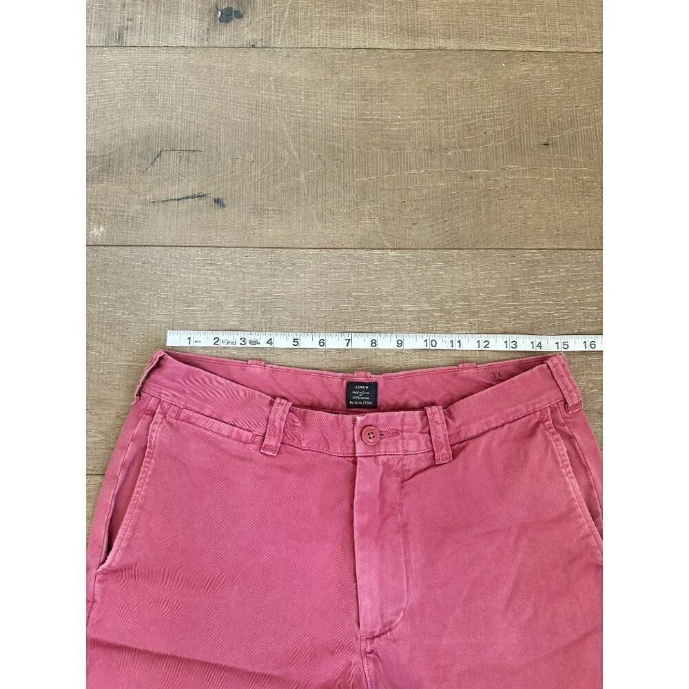 J. Crew Stanton Pink Cotton Twill Shorts 31 Classic Fit Casual Summer Wear